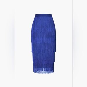 Fringed Tiered Midi Skirt